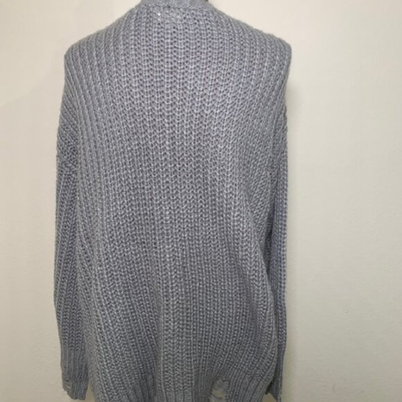 BKE Tattered Distressed Gray Sweater 	L Oversized - Picture 4 of 4